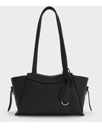Charles & Keith - Leather Trapeze Tote Bag - Lyst
