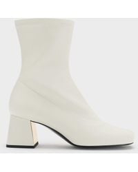 Charles & Keith - Jully Metallic Trapeze Heel Ankle Boots - Lyst
