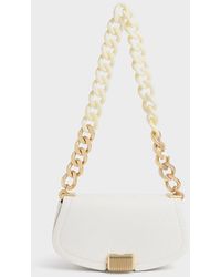 Charles & Keith - Sonnet Two-tone Chain Handle Shoulder Bag - Lyst