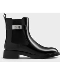 Charles & Keith - Lando Metallic-Buckle Chelsea Boots - Lyst