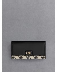 Charles & Keith - Leather & Canvas Chain-strap Wallet - Lyst