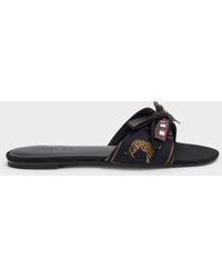 Charles & Keith - Satin Printed Bow Slide Sandals - Lyst
