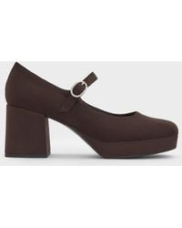 Charles & Keith - Faux Suede Platform Mary Jane Pumps - Lyst