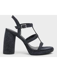 Charles & Keith - Aether Denim Platform Sandals - Lyst