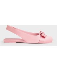 Charles & Keith - Satin Bow Slingback Ballet Flats - Lyst