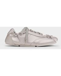 Charles & Keith - Cece Satin Ruched Bow Sneakers - Lyst