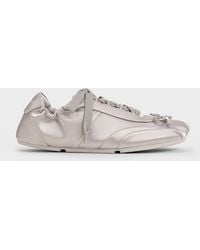 Charles & Keith - Cece Satin Ruched Bow Sneakers - Lyst