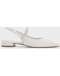 Charles & Keith - Crystal-strap Pointed-toe Slingback Flats - Lyst