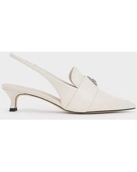 Charles & Keith - Trice Metallic Accent Pointed-toe Slingback Pumps - Lyst