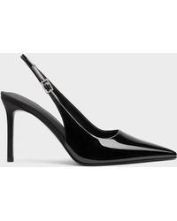 Charles & Keith - Patent Pointed Slingback Pumps - Lyst