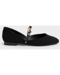 Charles & Keith - Franca Faux Suede Beaded-Strap Mary Janes - Lyst