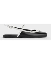 Charles & Keith - Two-Tone Bow Slingback Mary Jane Flats - Lyst