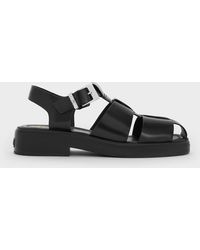 Charles & Keith - Leather Caged Sandals - Lyst