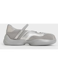 Charles & Keith - Casey Metallic Mesh Mary Jane Sneakers - Lyst