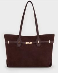 Charles & Keith - Arlet Recycled Suede Double-Handle Belted Tote Bag - Lyst