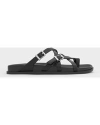 Charles & Keith - Crossover Toe-ring Sandals - Lyst