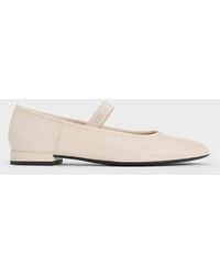 Charles & Keith - Leather Mary Jane Flats - Lyst