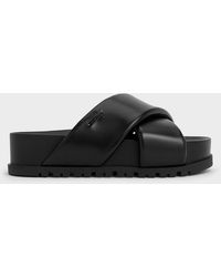 Charles & Keith - Crossover-Strap Flatform Sandals - Lyst