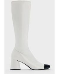 Charles & Keith - Coco Two-tone Knee-high Boots - Lyst