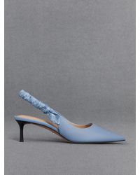 Charles & Keith - Leather Ruched-strap Slingback Pumps - Lyst