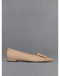Charles & Keith - Leather Pointed-toe Flats - Lyst