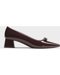 Charles & Keith - Dorian Patent Bow Pointed-toe Block-heel Pumps - Lyst