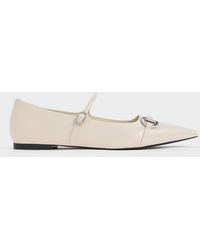 Charles & Keith - Metallic Accent Pointed-toe Mary Janes - Lyst