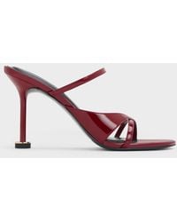 Charles & Keith - Patent Crossover Sculptural-Heel Strappy Mules - Lyst