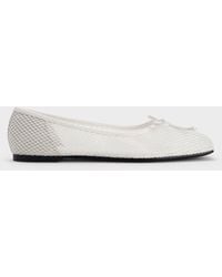 Charles & Keith - Mesh Square-Toe Bow Ballet Flats - Lyst