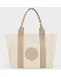 Charles & Keith - Large Kay Canvas Contrast-trim Tote Bag - Lyst