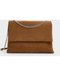 Charles & Keith - Sianna Recycled Suede Chain-Handle Shoulder Bag - Lyst