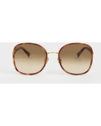 Charles & Keith - Braided Temple Tortoiseshell Butterfly Sunglasses - Lyst