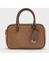 Charles & Keith - Mini Sianna Corduroy Bowling Bag - Lyst