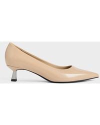 Charles & Keith - Patent Pointed-toe Kitten-heel Pumps - Lyst