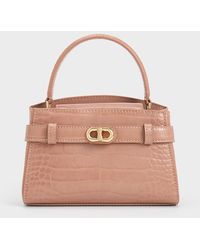 Charles & Keith - Aubrielle Croc-effect Top Handle Bag - Lyst