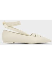 Charles & Keith - Pointed-toe Tie-around Ballet Flats - Lyst