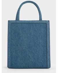 Charles & Keith - Denim Double Handle Tote Bag - Lyst
