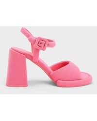 Charles & Keith - Sinead Woven Trapeze Heel Buckled Sandals - Lyst