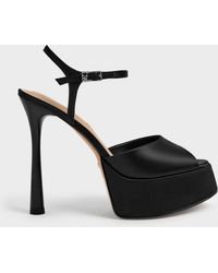 Charles & Keith - Francesca Peep-Toe Platform Heels - Lyst