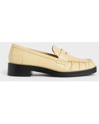 Charles & Keith - Ruched Square-toe Loafers - Lyst