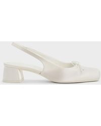 Charles & Keith - Sadira Satin Slingback Pumps - Lyst