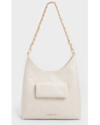Charles & Keith - Duo Quilted Front-Pocket Chain Hobo Bag - Lyst