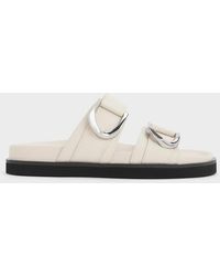 Charles & Keith - Gabine Buckled Leather Slides - Lyst