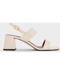 Charles & Keith - Double-Strap Block-Heel Slingback Sandals - Lyst