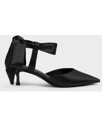 Charles & Keith - Satin Tie-around Pointed Kitten Heels - Lyst