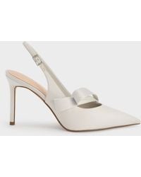 Charles & Keith - Satin Pleated-Strap Slingback Pumps - Lyst