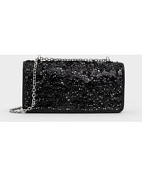 Charles & Keith - Paffuto Sequinned Wallet On Chain - Lyst