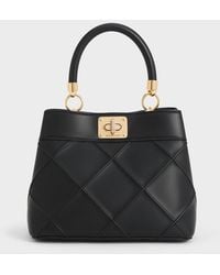 Charles & Keith - Eleni Quilted Top Handle Bag - Lyst