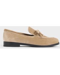Charles & Keith - Velvet Bow Loafers - Lyst