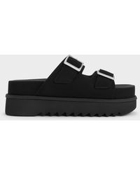 Charles & Keith - Buckled Double-Strap Flatform Sandals - Lyst